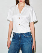 Women's Woven Polyester Tops White Tops - RIHOAS