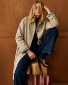 Women's Woven Polyester Trench Coat Khaki - RIHOAS