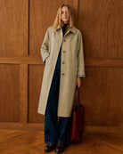 Women's Woven Polyester Trench Coat - RIHOAS