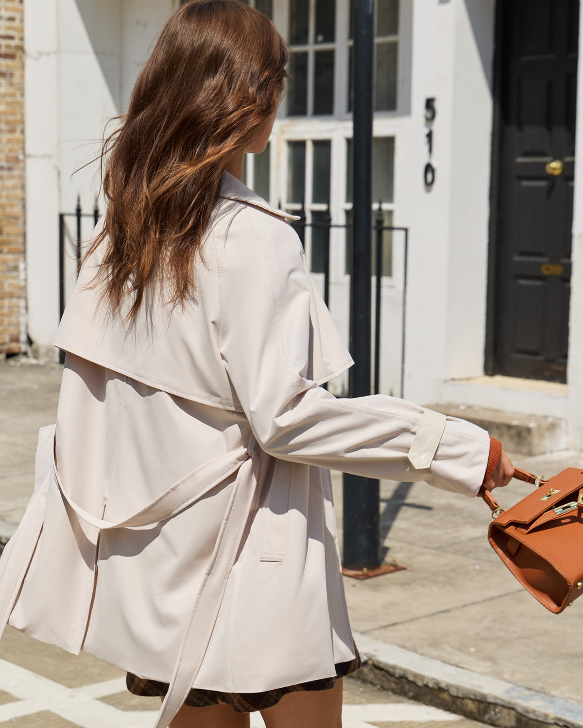 Women's Woven Polyester Trench Coat Outerwear - RIHOAS