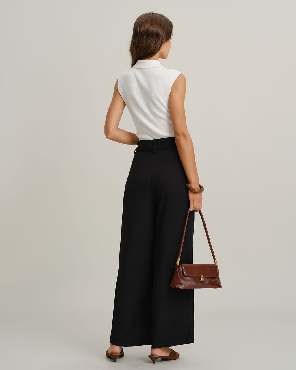 Women's Woven Polyester Trousers Bottoms - RIHOAS