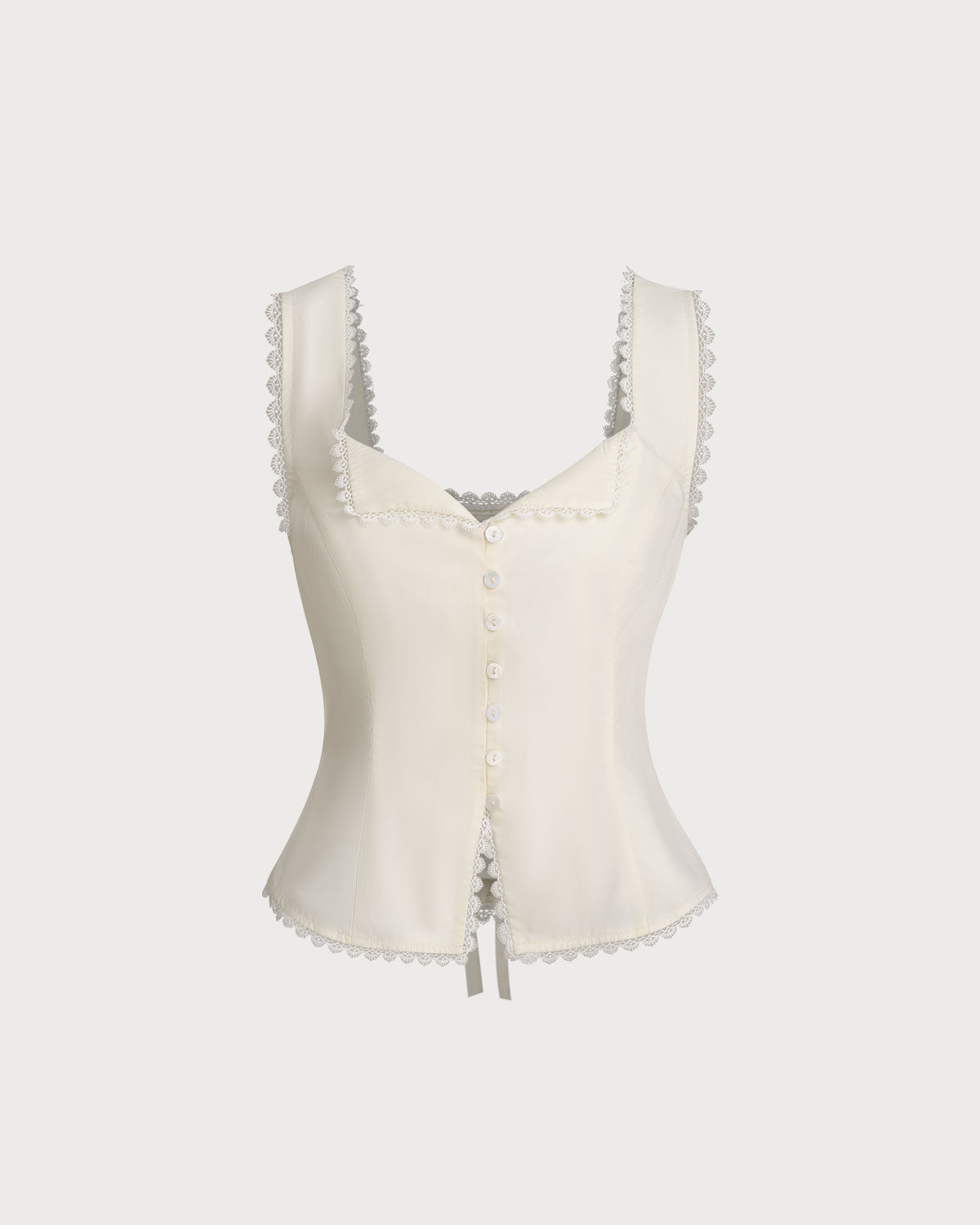 Women's Woven Polyester Vest Beige Tops - RIHOAS