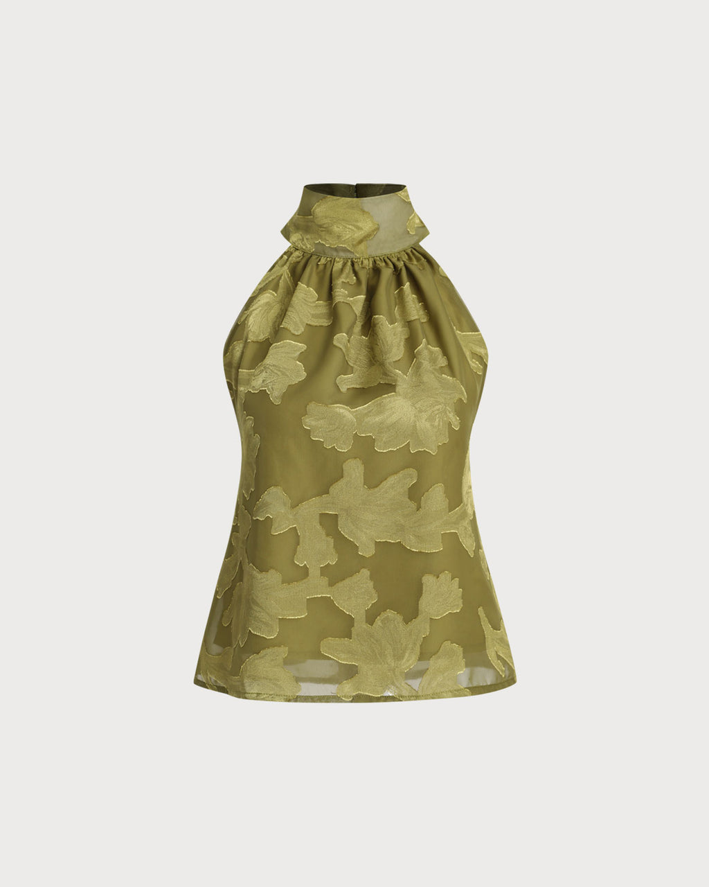 Women's Woven Polyester Vest Green Tops - RIHOAS