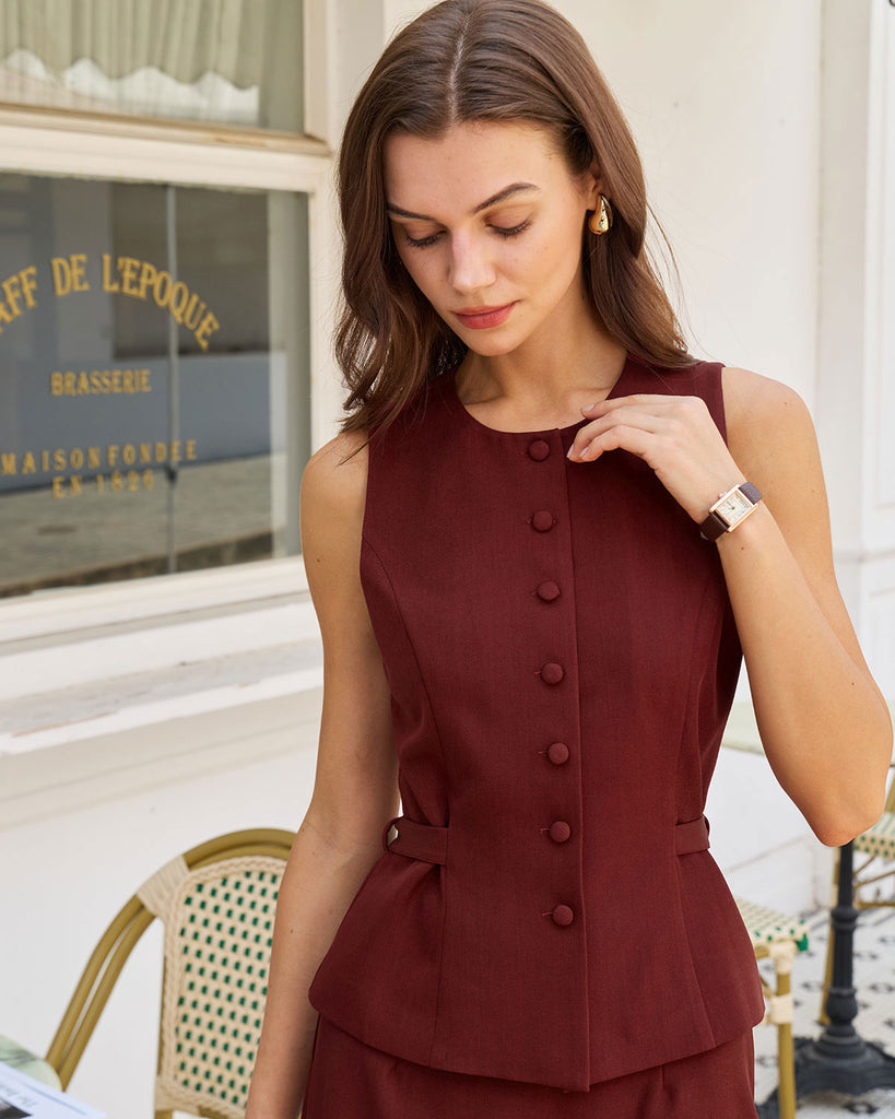 Women's Woven Polyester Vest Tops - RIHOAS