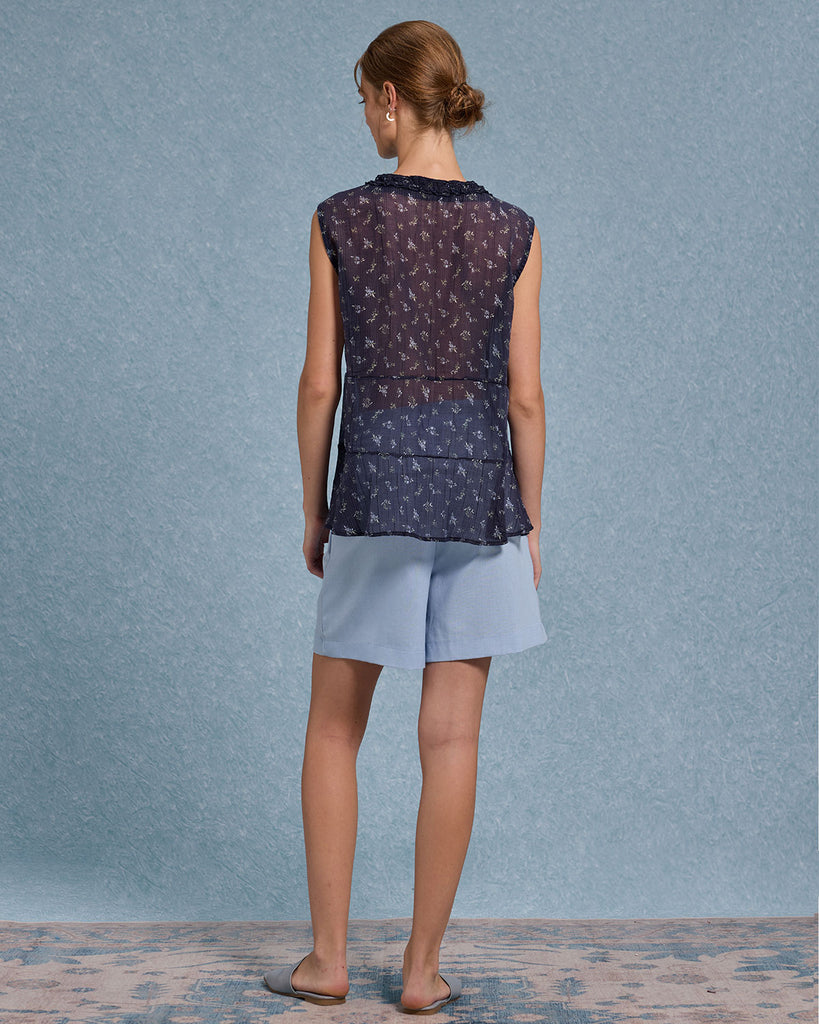 Women's Woven Polyester Vest Tops - RIHOAS
