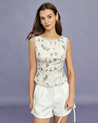 Women's Woven Polyester Vest Tops - RIHOAS