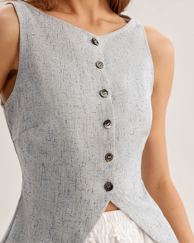 Women's Woven Polyester Vest Tops - RIHOAS