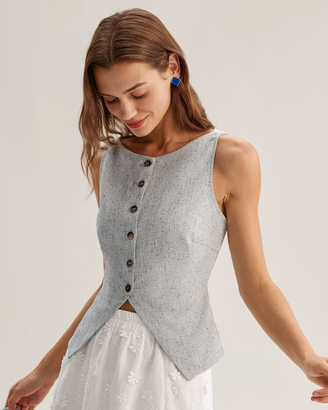 Women's Woven Polyester Vest Tops - RIHOAS
