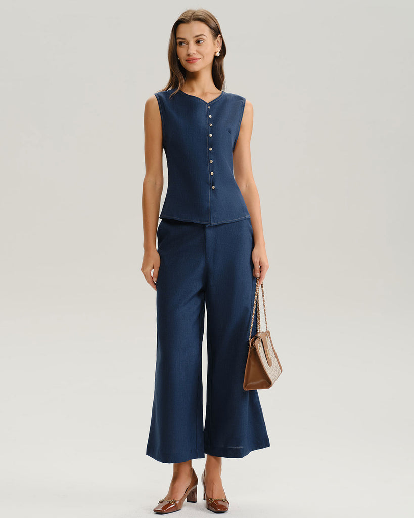 Women's Woven Polyester Vest Tops - RIHOAS