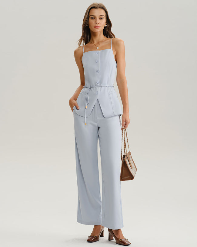 Women's Woven Polyester Vest Tops - RIHOAS