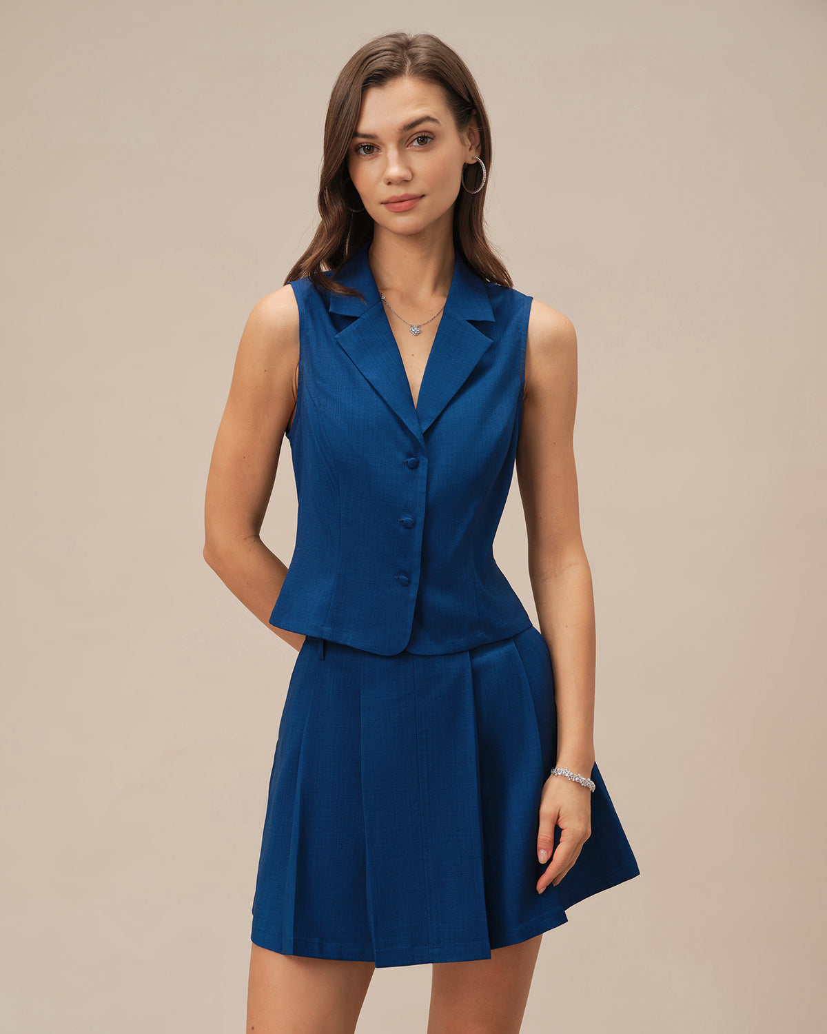 blue dress tops for women 100% Cotton Blue Button Front Eyelet Top - Casual Tops