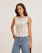 Women's Woven Polyester Vest Tops - RIHOAS