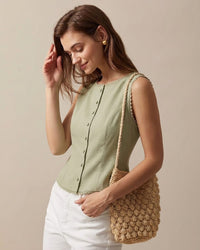 Women's Woven Polyester Vest Tops - RIHOAS