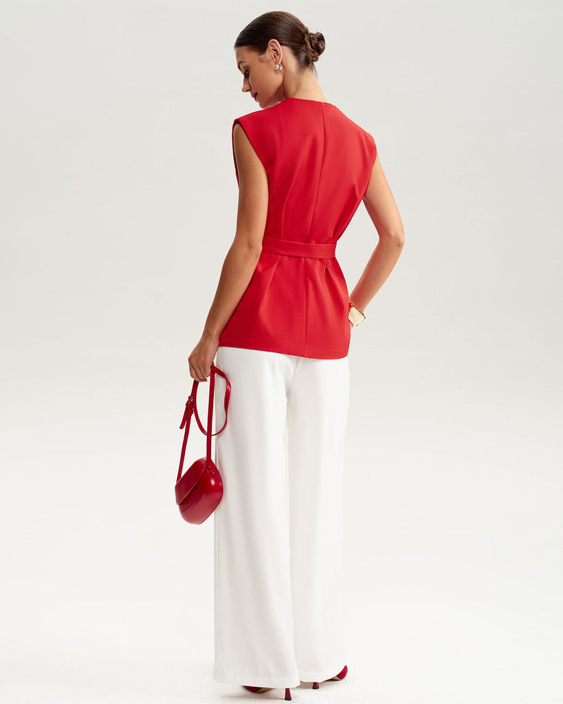 Women's Woven Polyester Vest Tops - RIHOAS