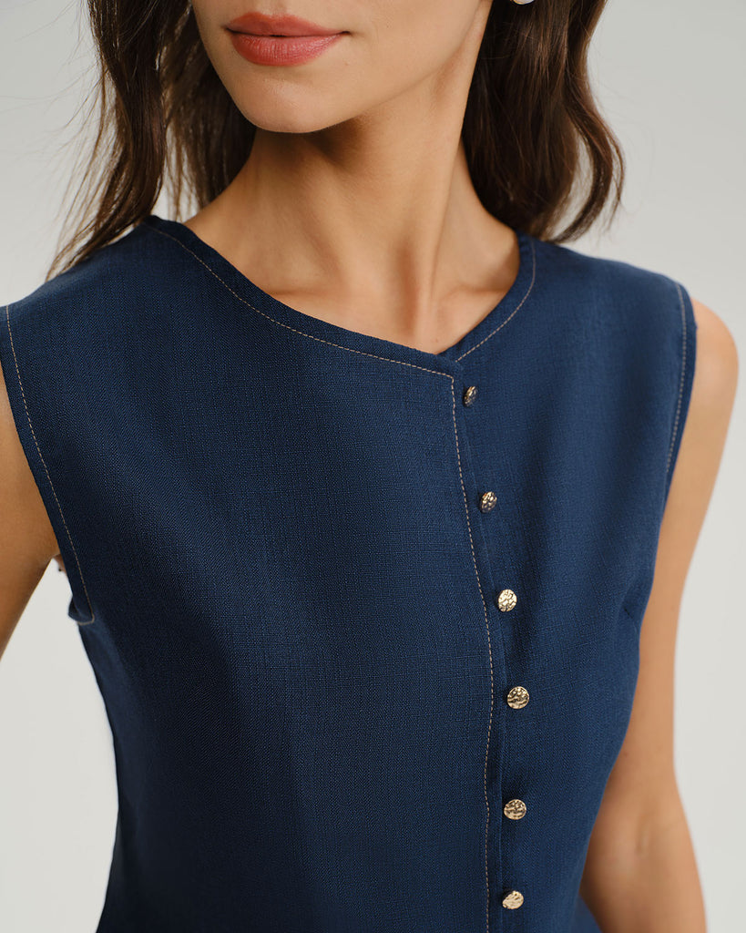 Women's Woven Polyester Vest Tops - RIHOAS