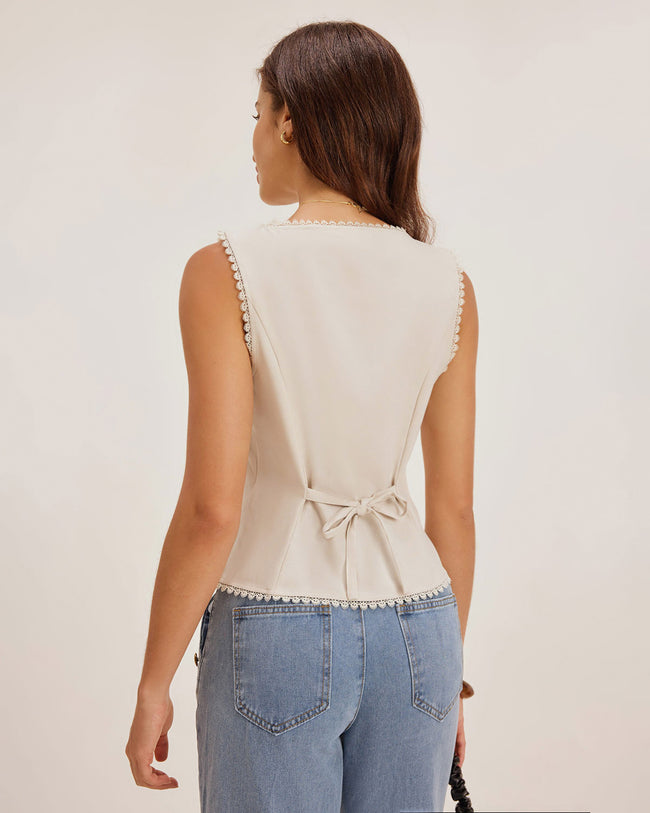Women's Woven Polyester Vest Tops - RIHOAS