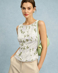 Women's Woven Polyester Vest Tops - RIHOAS