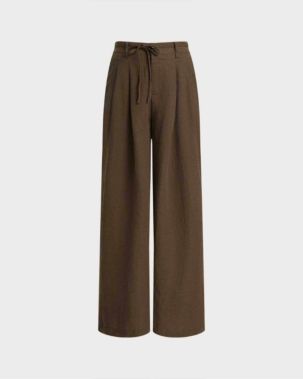 Women's Woven Tencel Cotton Casual Pants Coffee Bottoms - RIHOAS