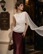 Apricot Boat Neck Chiffon Tank Top 01