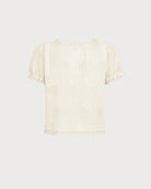 Apricot Square Neck Floral Button Tee 07