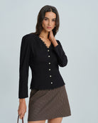 Women's Woven Viscose Blouses Black Tops - RIHOAS