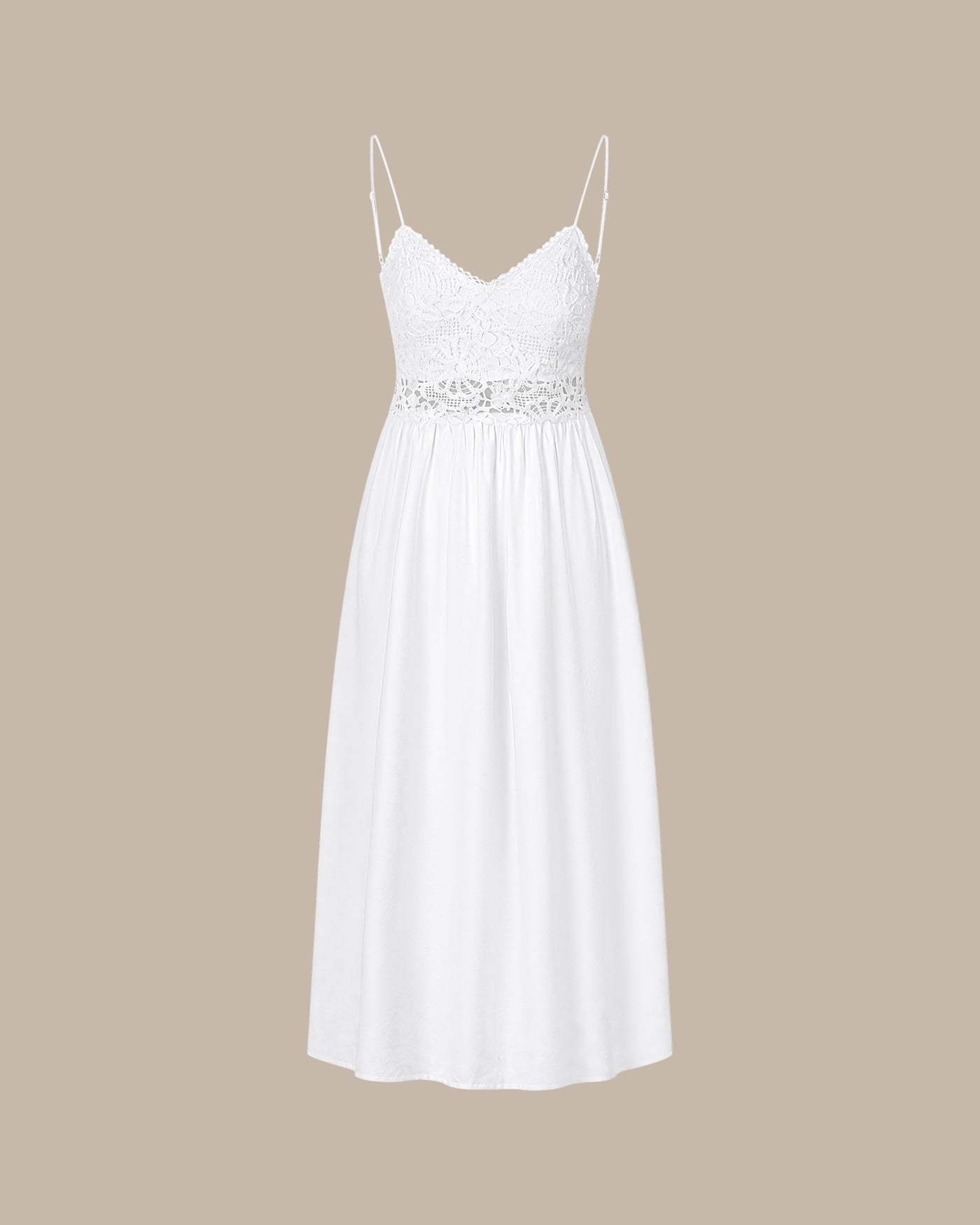 White Splicing Slip A-Line Maxi Dress & Reviews - White - Dresses | RIHOAS White Splicing Slip A-Line Maxi Dress & Reviews - White - Dresses | RIHOAS