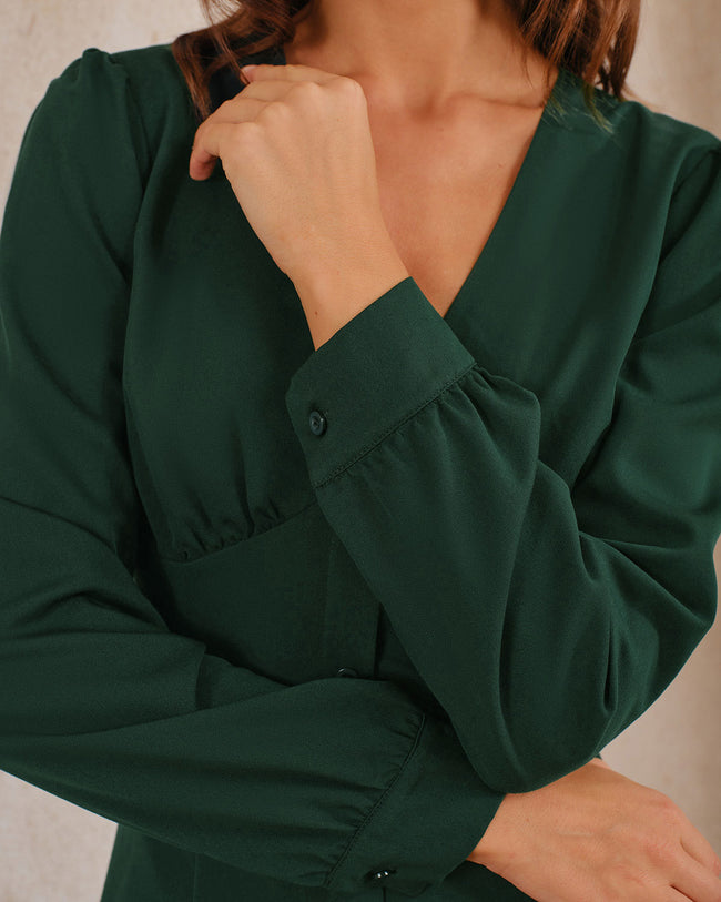 Women's Woven Viscose Midi Dress Dresses - RIHOAS