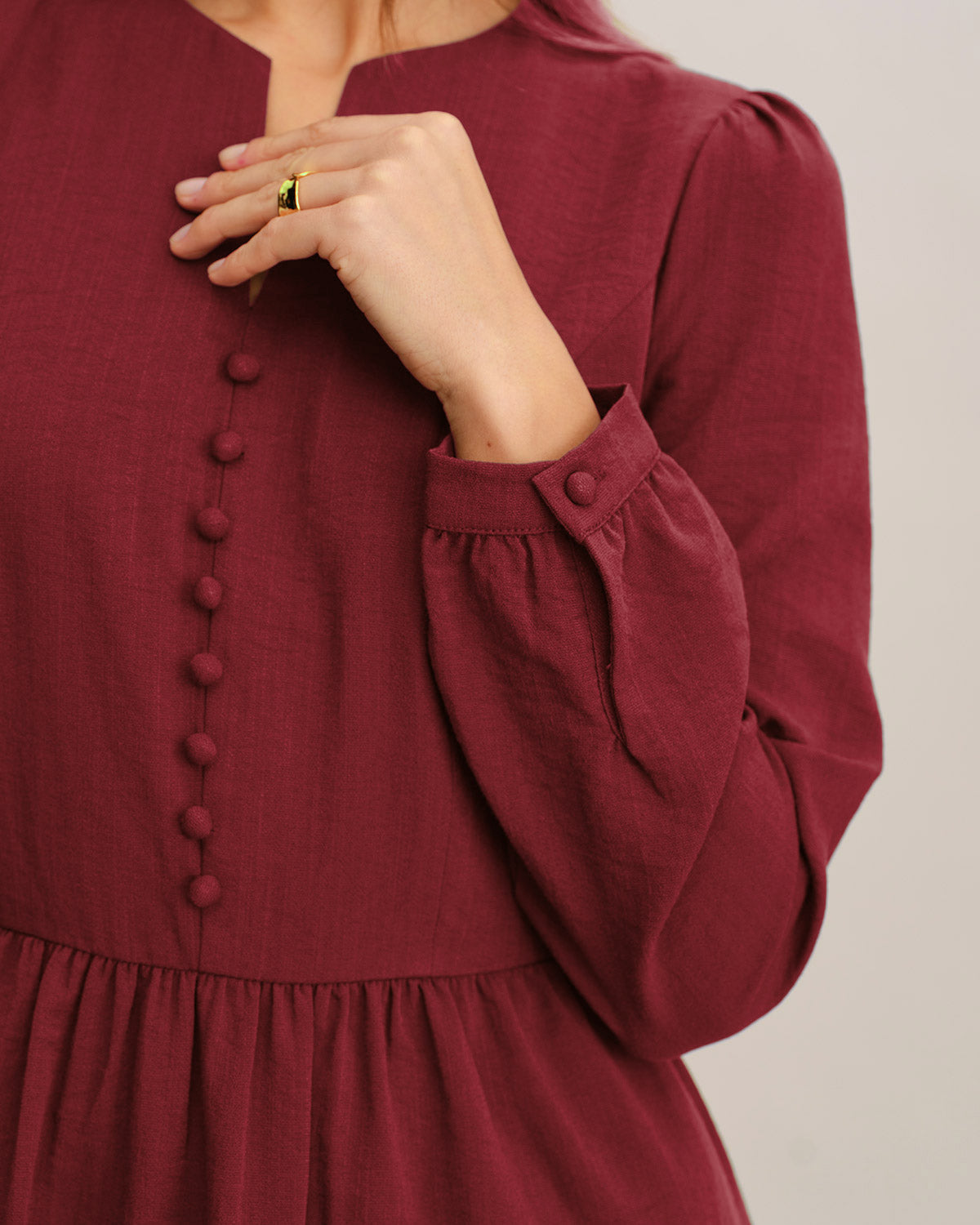 Red French Sleeve A-Line Midi Dress & Reviews - Red - Dresses | RIHOAS