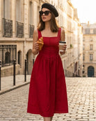 Women's Woven Viscose Midi Dress Dresses - RIHOAS