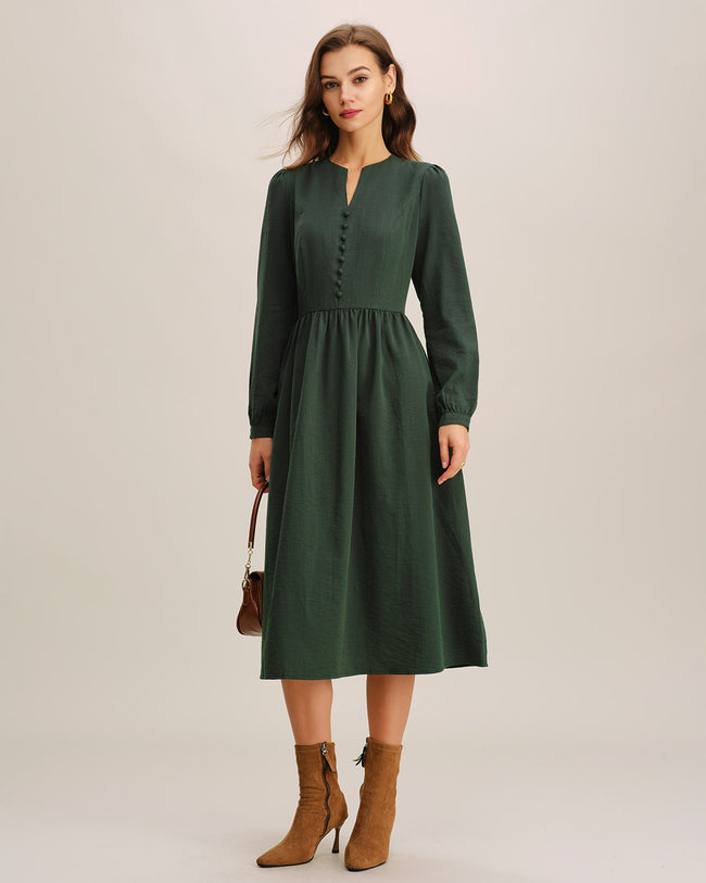 Women's Woven Viscose Midi Dress Dresses - RIHOAS