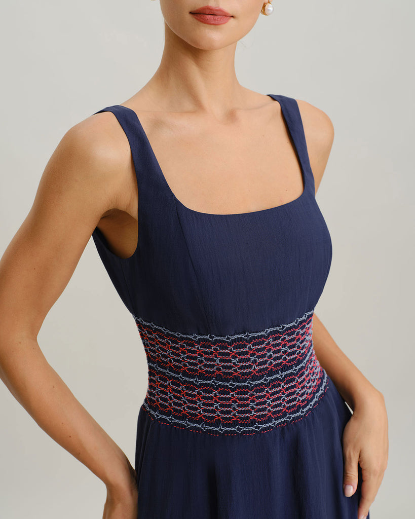 Women's Woven Viscose Midi Dress Dresses - RIHOAS