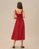 Women's Woven Viscose Midi Dress Dresses - RIHOAS