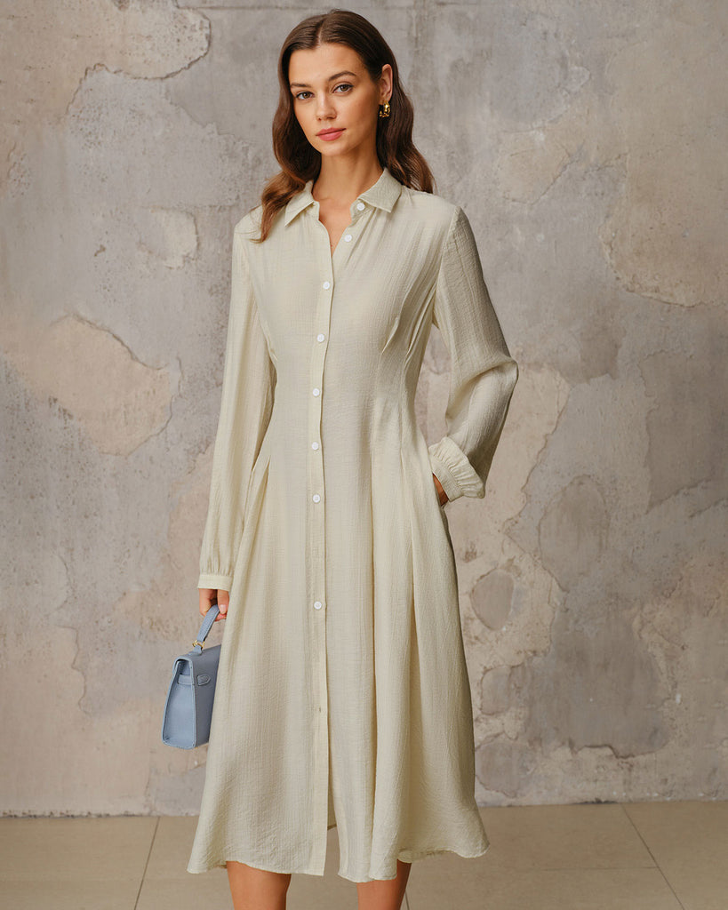 Women's Woven Viscose Midi Dress Dresses - RIHOAS