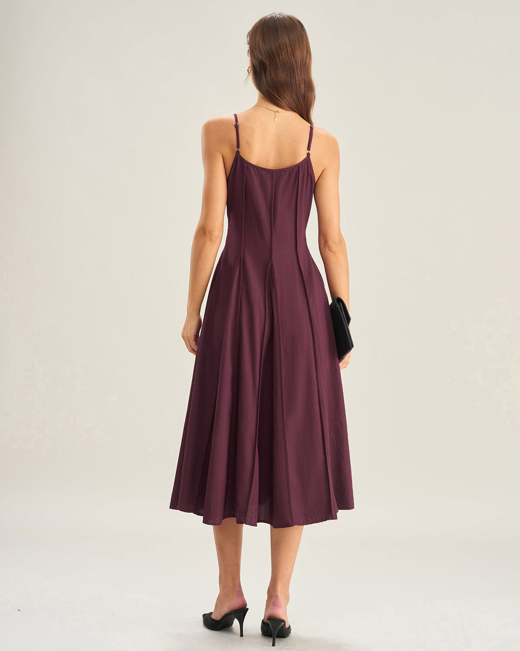 Women's Woven Viscose Midi Dress Dresses - RIHOAS
