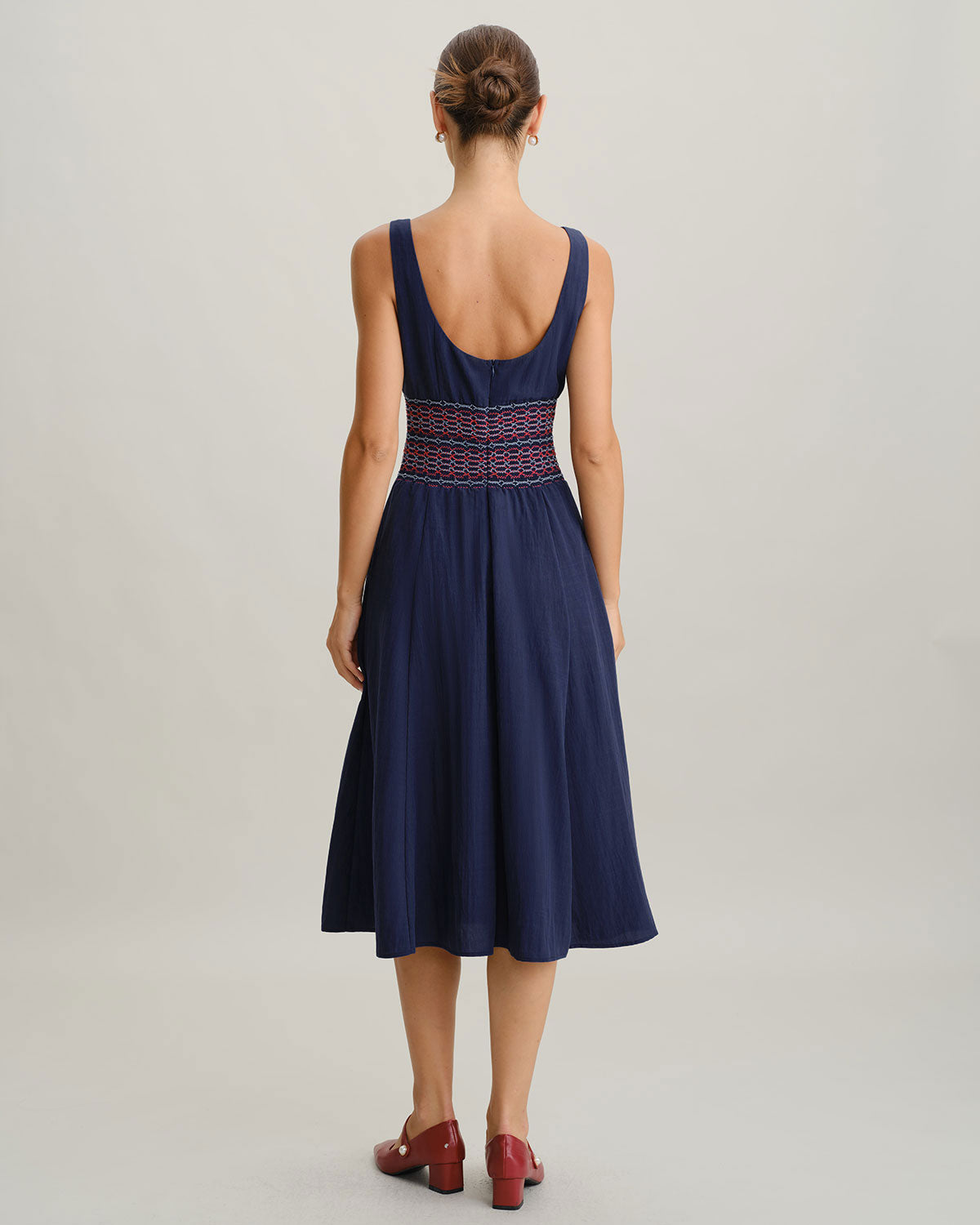 Women's Woven Viscose Midi Dress Dresses - RIHOAS