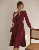 Women's Woven Viscose Midi Dress - RIHOAS