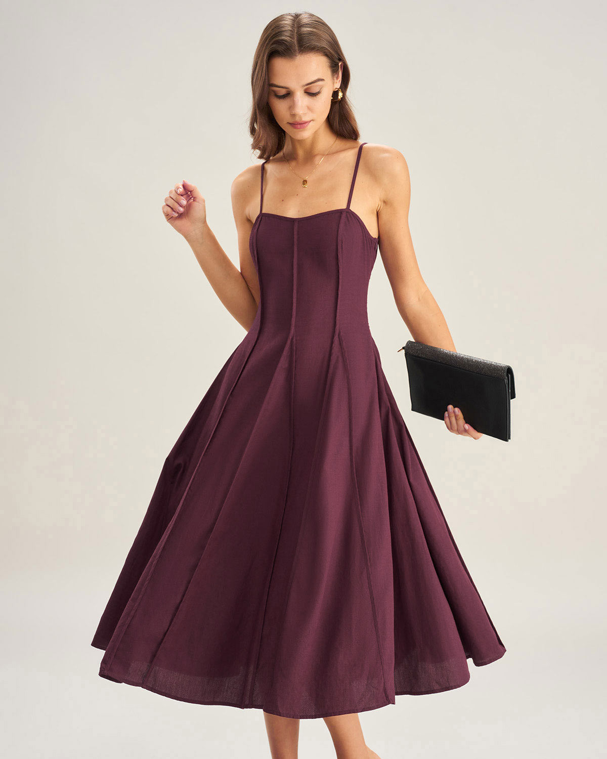 Women's Woven Viscose Midi Dress Dresses - RIHOAS