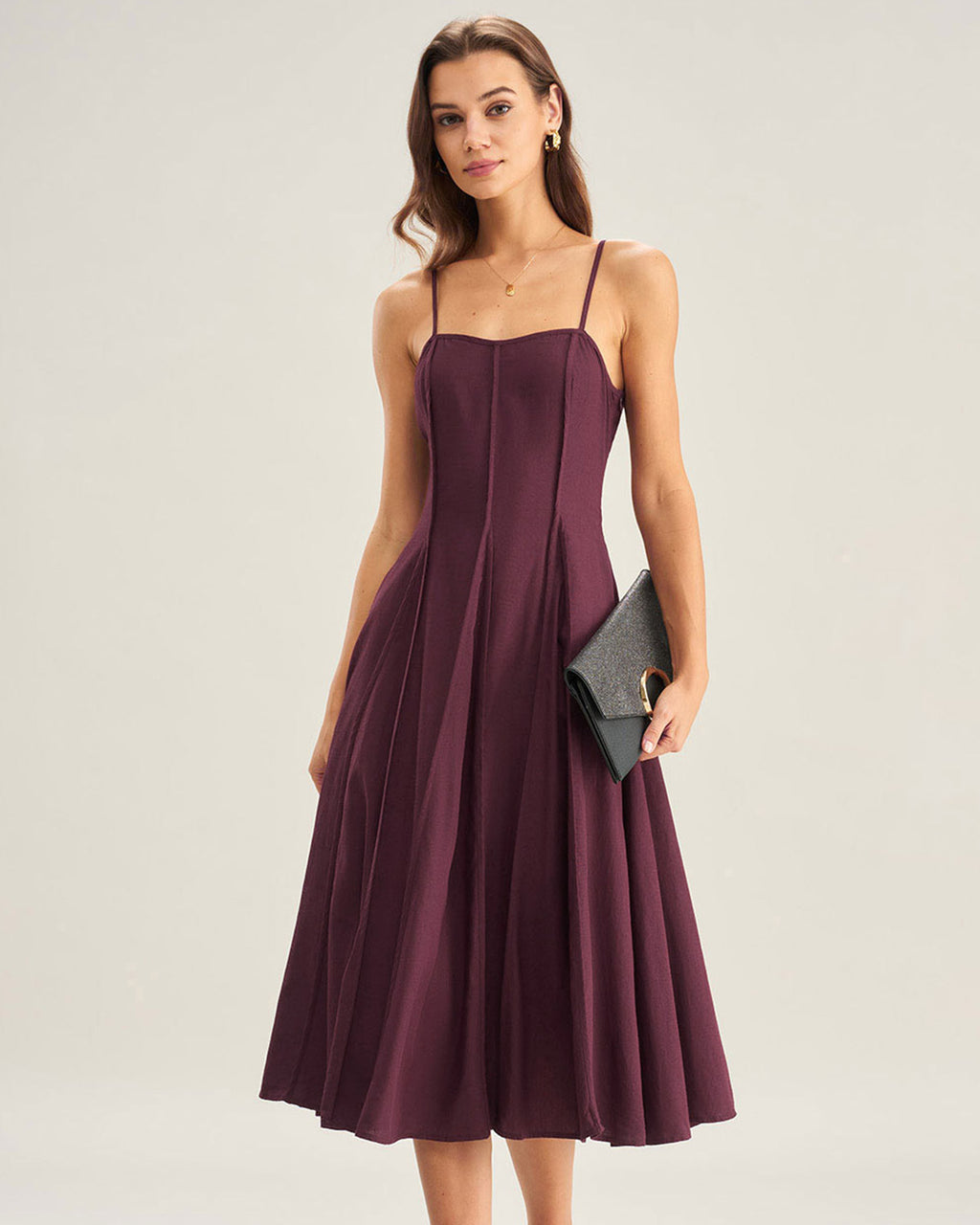 Women's Woven Viscose Midi Dress Dresses - RIHOAS
