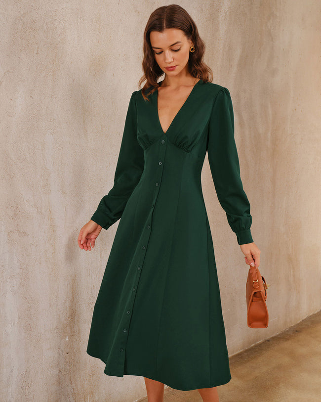 Women's Woven Viscose Midi Dress Dresses - RIHOAS