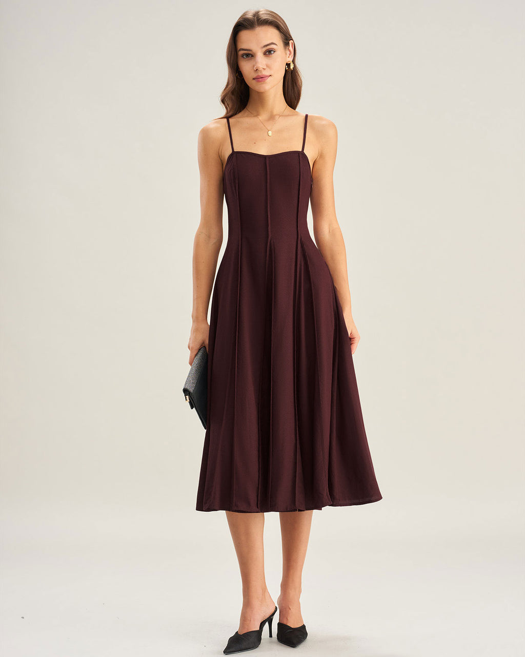 Women's Woven Viscose Midi Dress Dresses - RIHOAS