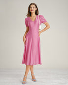 Women's Woven Viscose Midi Dresses Dresses - RIHOAS