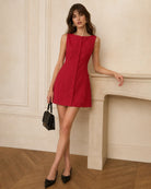 Women's Woven Viscose Mini Dress Dresses - RIHOAS