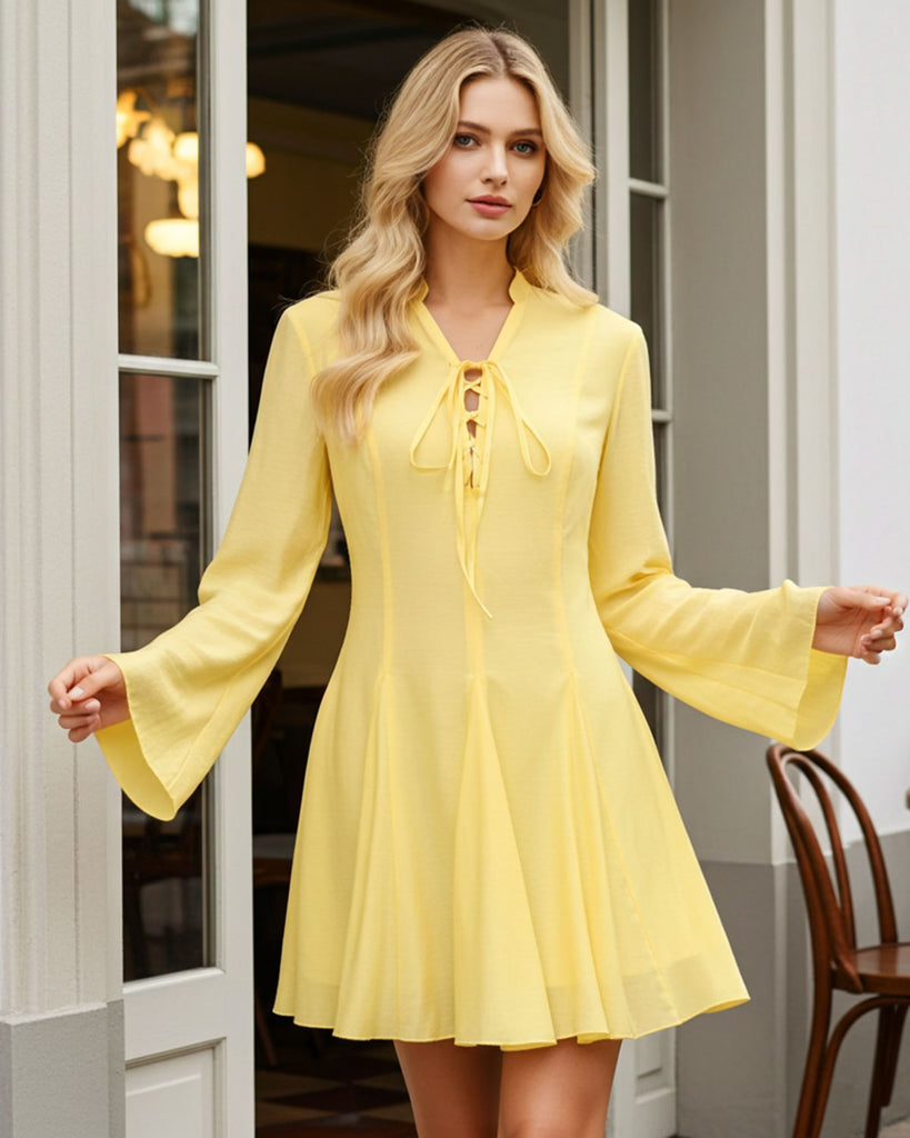Women's Woven Viscose Mini Dresses Dresses - RIHOAS