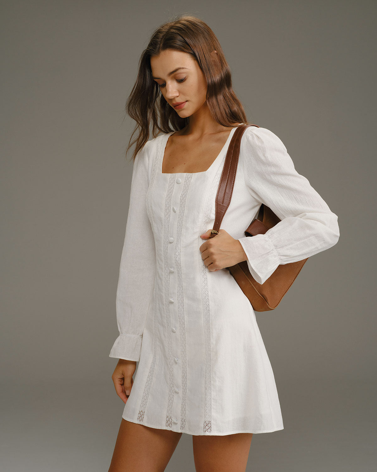 Women's Woven Viscose Mini Dresses White Dresses - RIHOAS