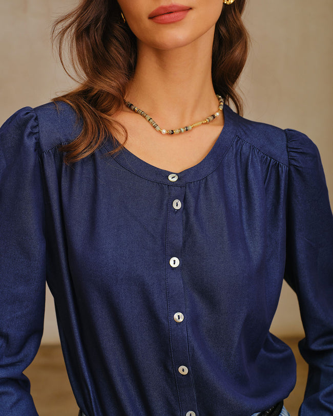 Women's Woven Viscose Shirt Tops - RIHOAS