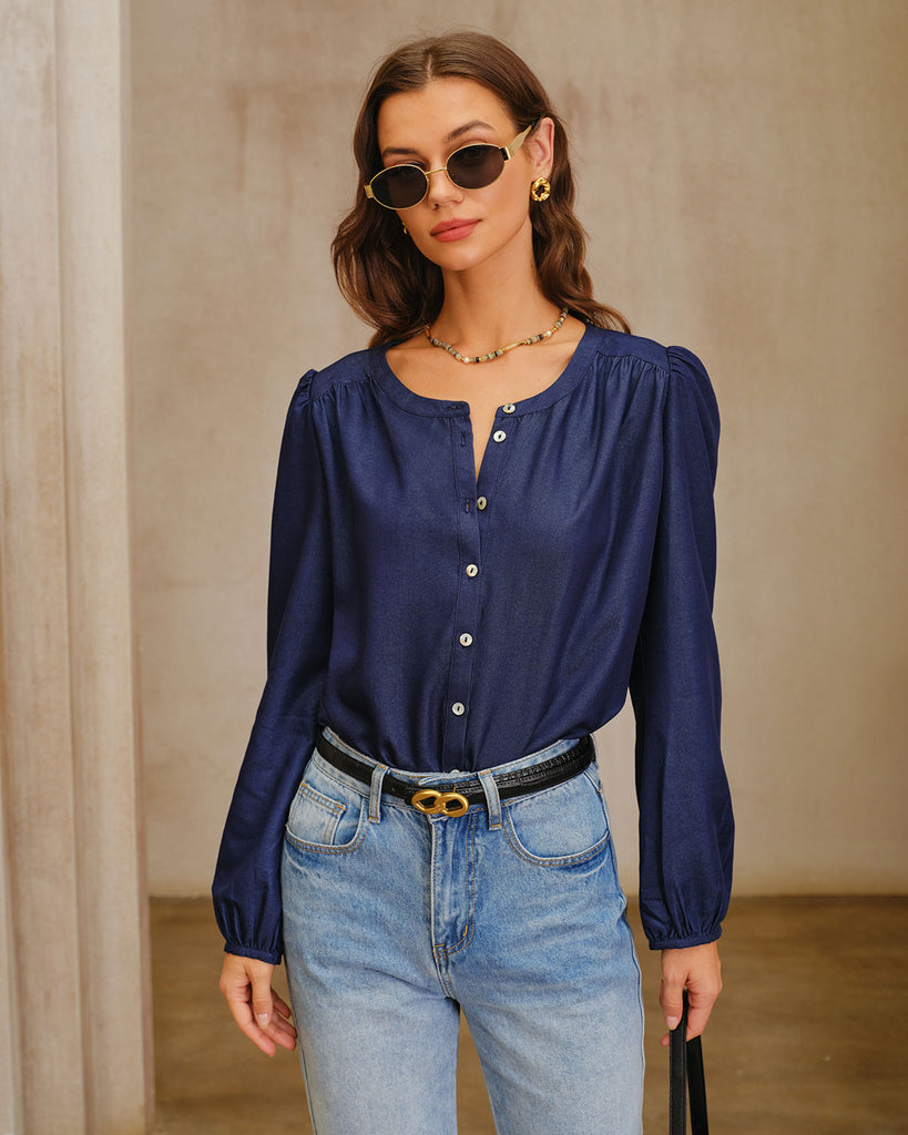 Women's Woven Viscose Shirt Tops - RIHOAS