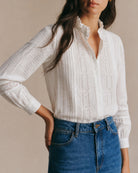 Women's Woven Viscose Shirt White Tops - RIHOAS