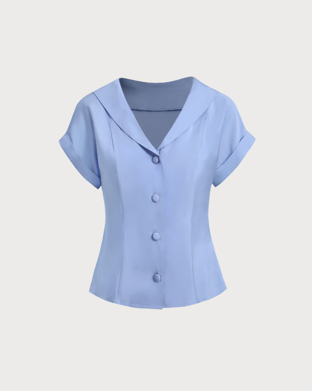 Women's Woven Viscose Shirts Blue Tops - RIHOAS