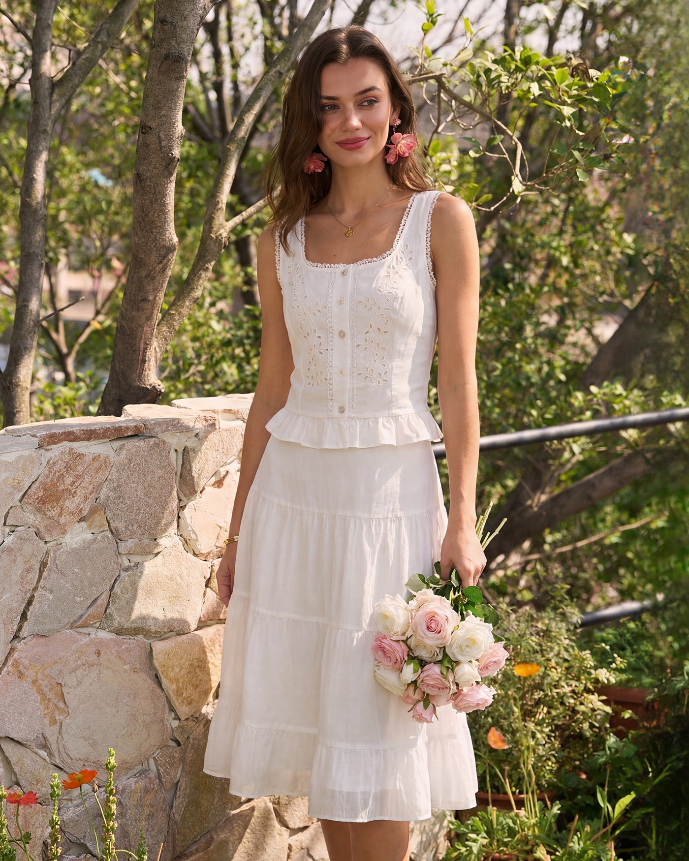 Women's Woven Viscose Skirt Bottoms - RIHOAS