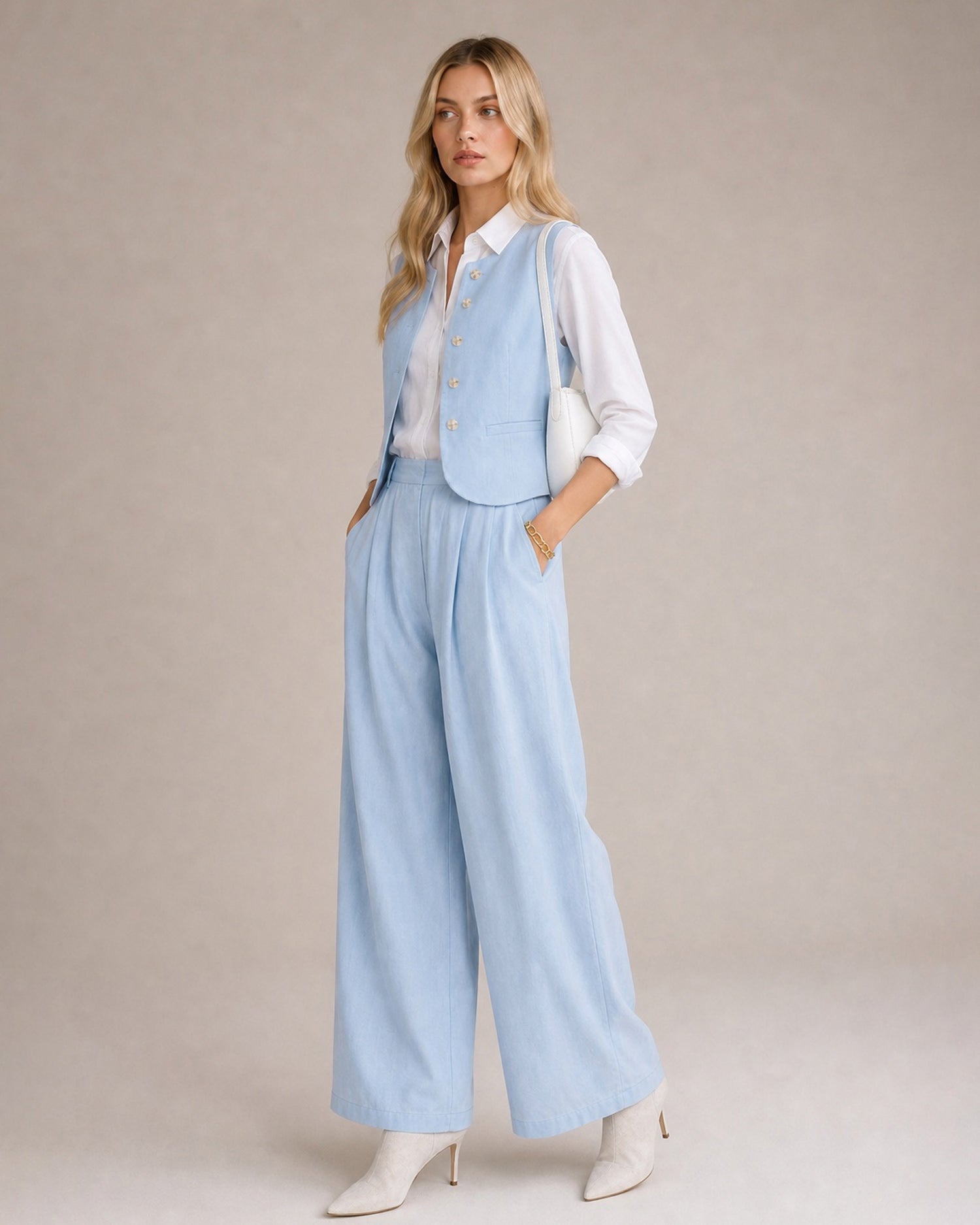 Women's Woven Viscose Vest - RIHOAS